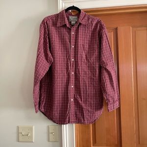 U.S.Expedition Men’s Red Check Plaid Dress Shirt, size Large